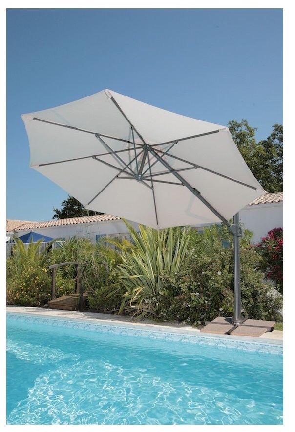 Parasol déporté AZUR 350 écru