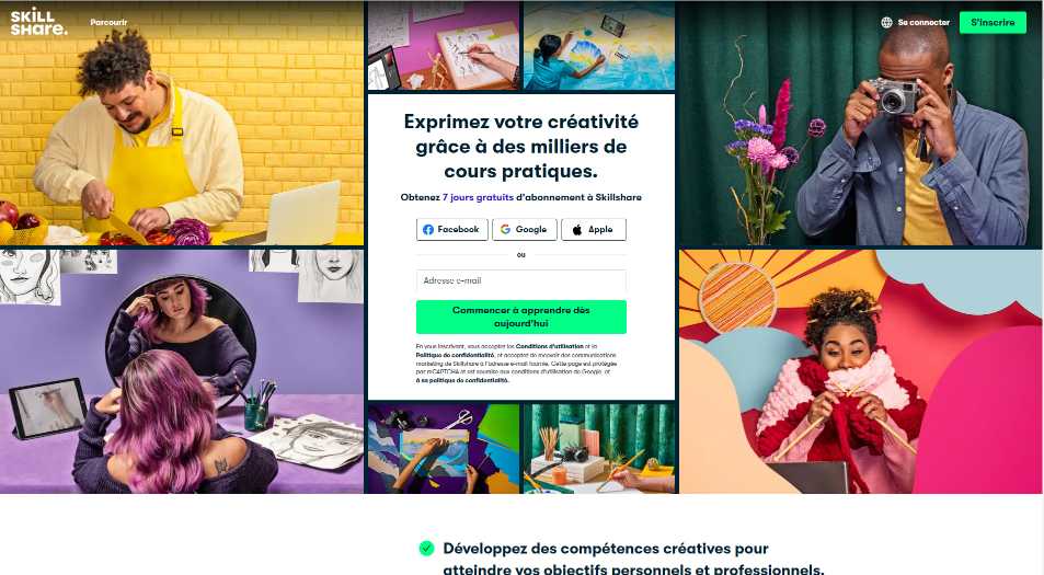 Skillshare : apprenez de nouvelles compétences à votre rythme